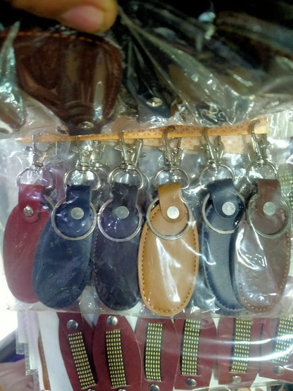 Set of 4 Premium Leather Keychains