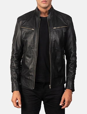 Mack Black Leather Biker Jacket